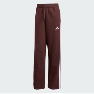 Adidas ESSENTIALS 3-STRIPES OPEN-HEM FLEECE PANTS Women’s XS Wide Leg